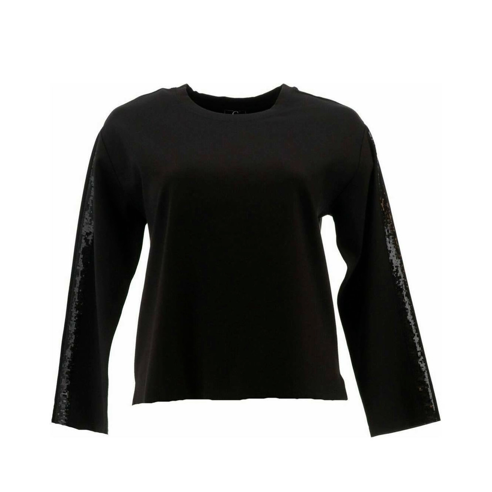 G Giuliana Ponte Sweatshirt 719-732 Black sweatshirt, Size‎ Large (No Tag) NEW